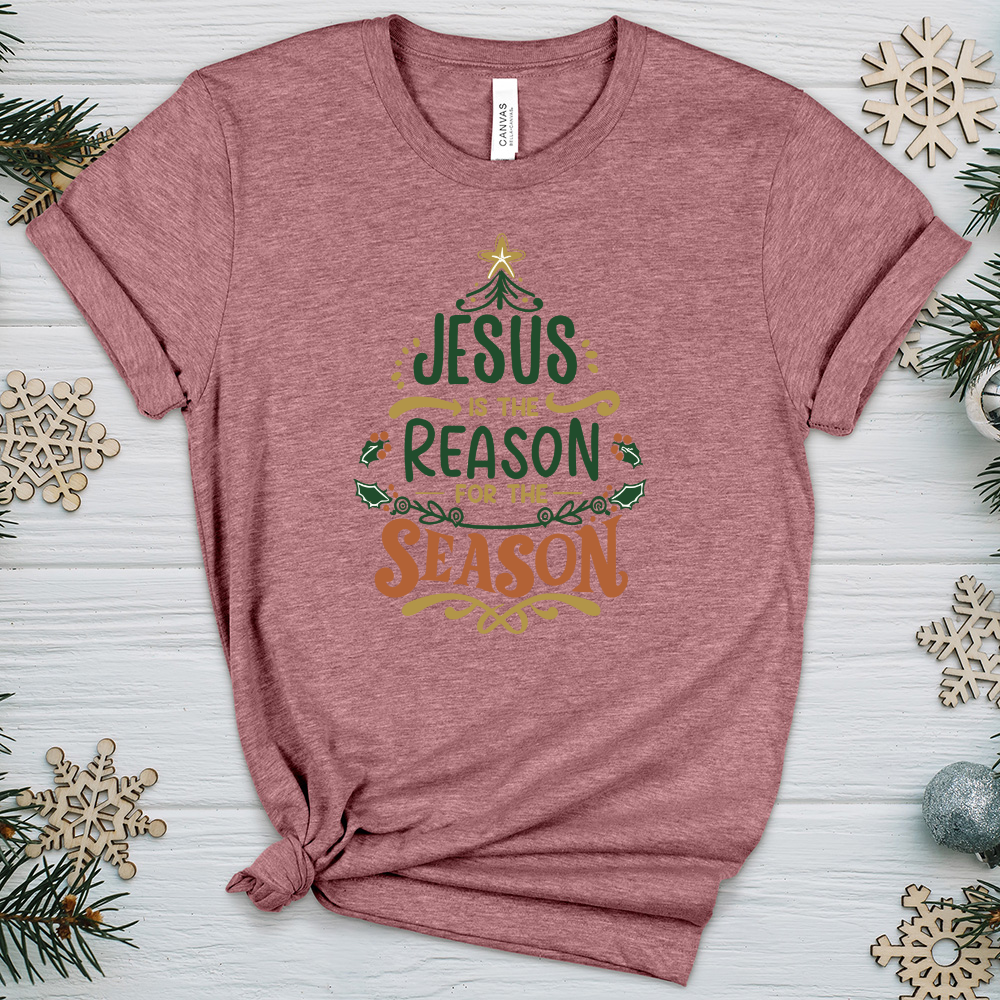 Jesus is The Reason For The Season Heathered Tee