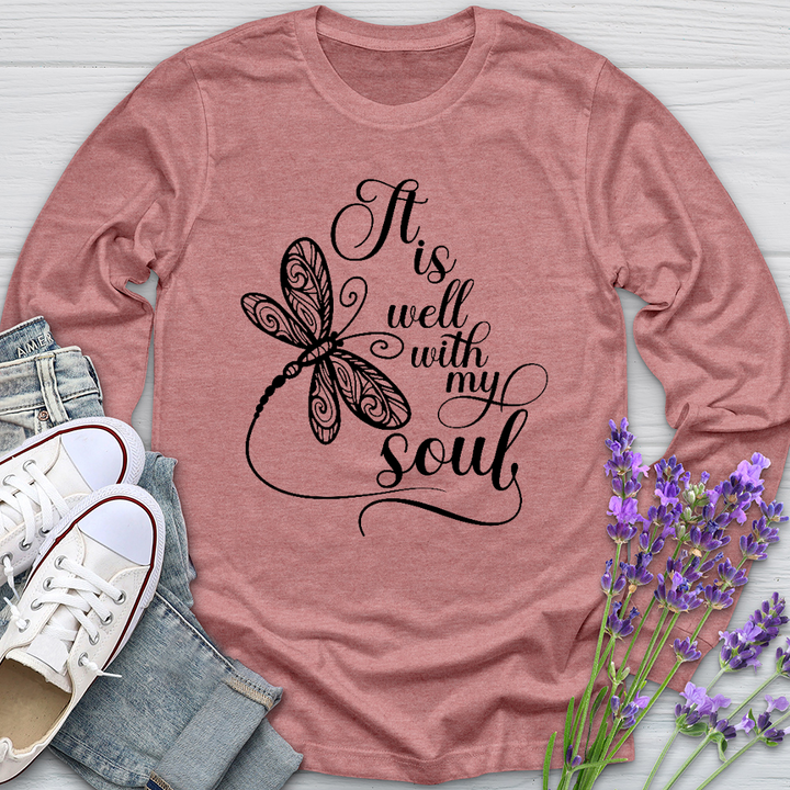 It Is Well Dragonfly Long Sleeve Tee