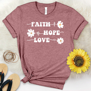 Floral Faith Hope Love Heathered Jersey Tee