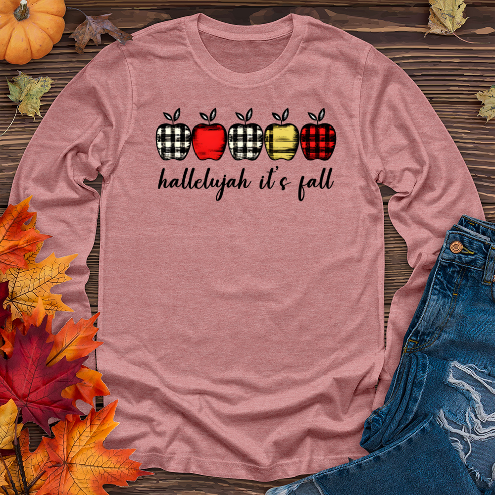 Retro Apple Farm Checkered Row Long Sleeve Tee