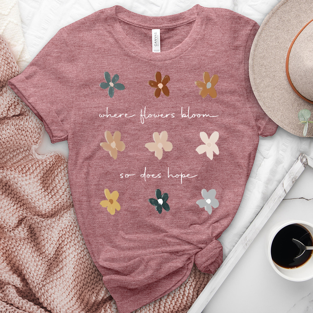 Where Flowers Bloom Heathered Tee