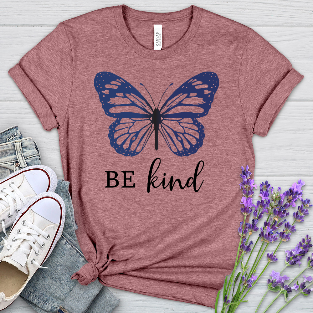 Be Kind Butterfly Heathered Tee