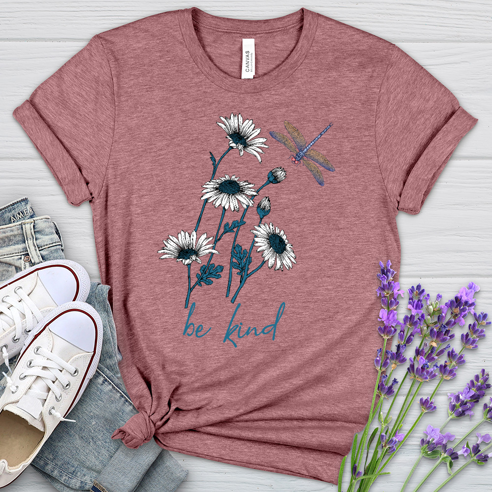 Be Kind daisy Flower Heathered  Tee