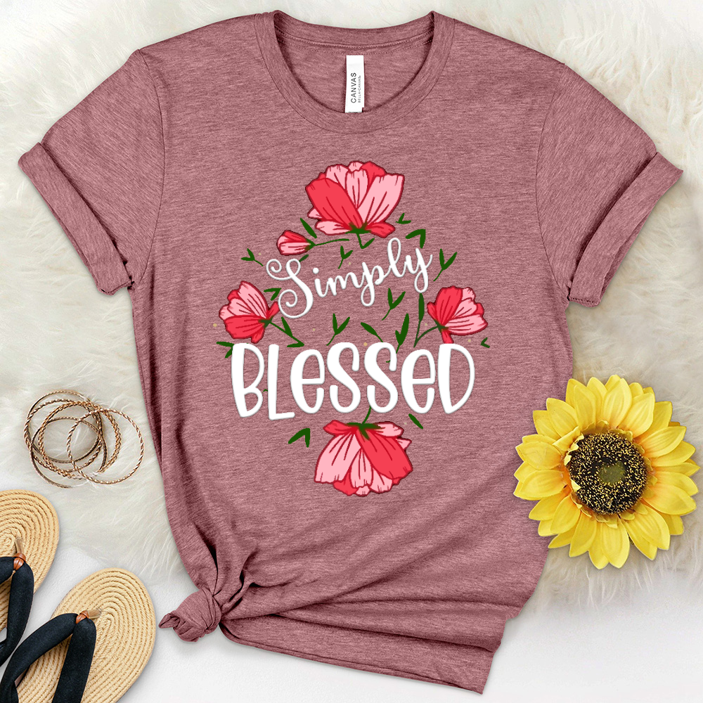 Simply Blessed Flowers Heathered Tee