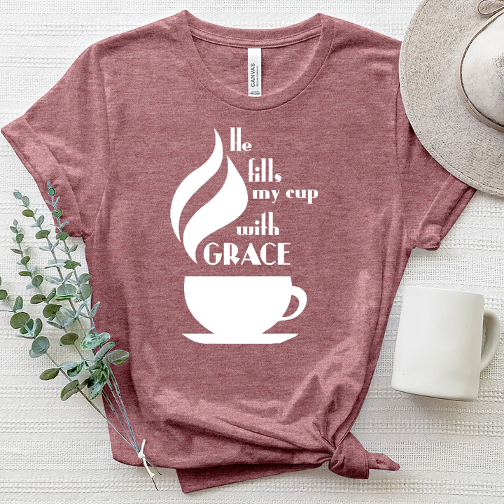 He Fills my Cup Heathered Tee