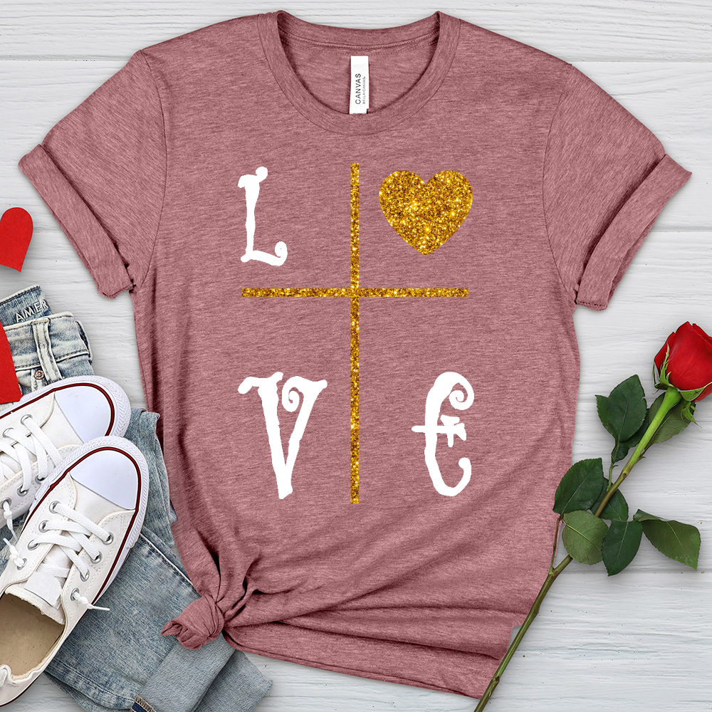 Love Cross Heathered Tee