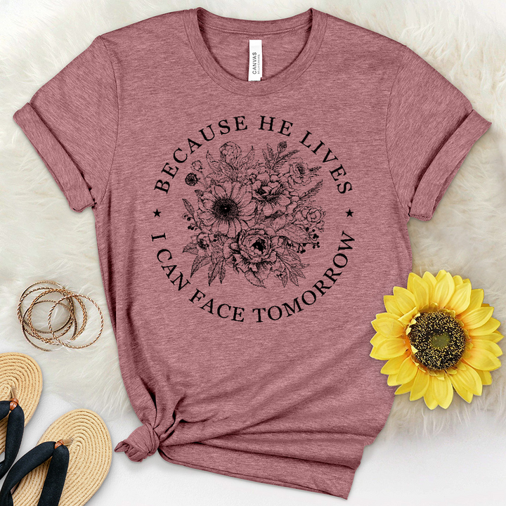 Because He Bouquet Heathered Tee