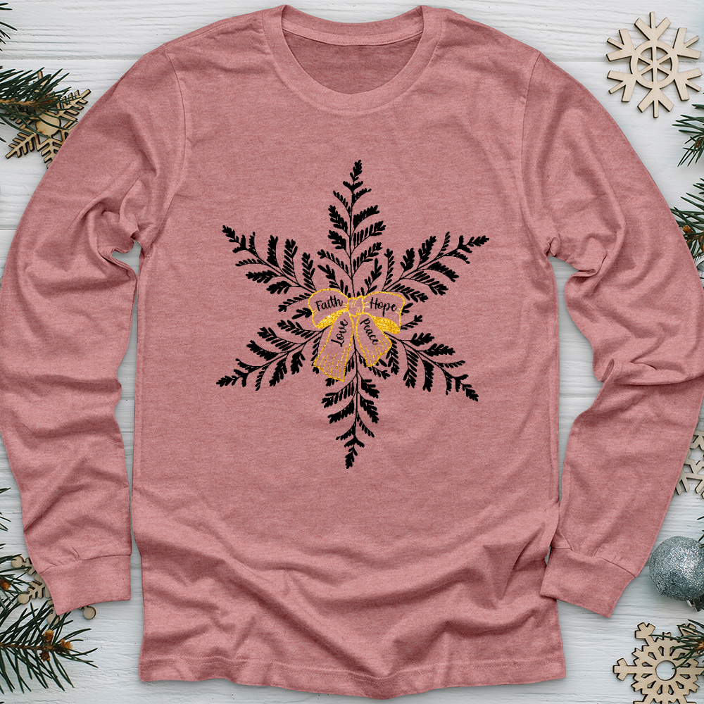 Faith Hope Love Peace Snowflake Long Sleeve Tee