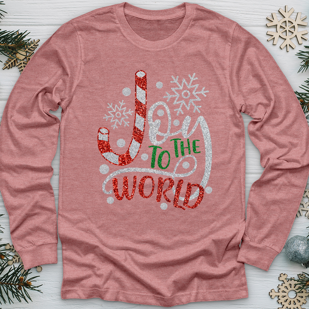 Joy To The World Candy Cane Long Sleeve Tee