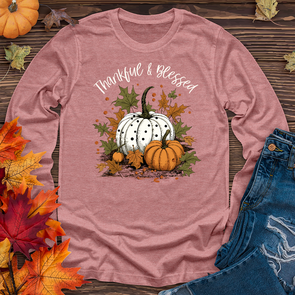 Thankful & Blessed Pumpkin Patch Long Sleeve Tee