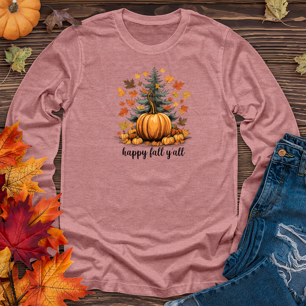 Vintage Harvest Pine Tree Long Sleeve Tee