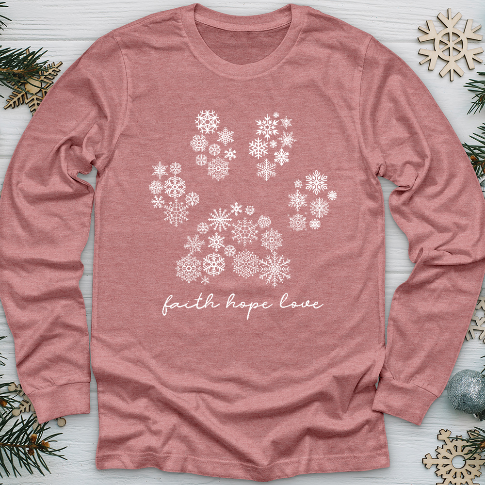 Snowflake Paw Print Long Sleeve Tee