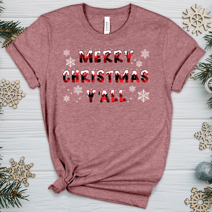 Melting Christmas Letters Heathered Tee