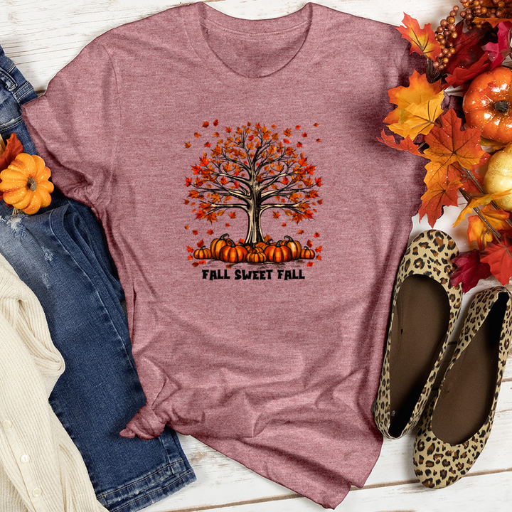 Vintage Plaid Pumpkin Tree Heathered Tee