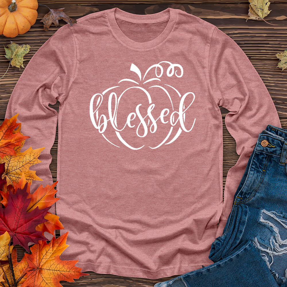 Fancy Blessed Pumpkin Long Sleeve Tee