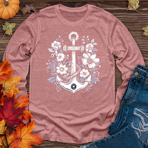 Anchor with flower Long Sleeve Tee