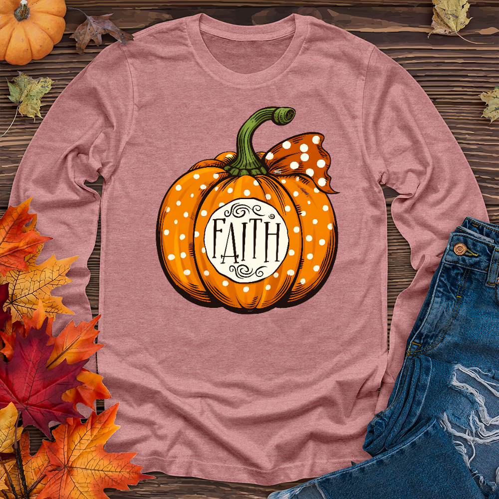 Faith Autumn Pumpkin Long Sleeve Tee