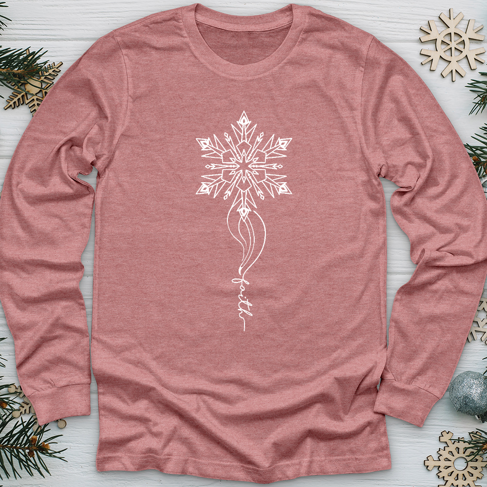 Wispy Snowflake Faith Long Sleeve Tee