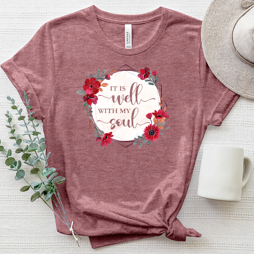 It Is Well Wreath Heathered Tee