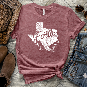 Faith Family Freedom Heathered Tee