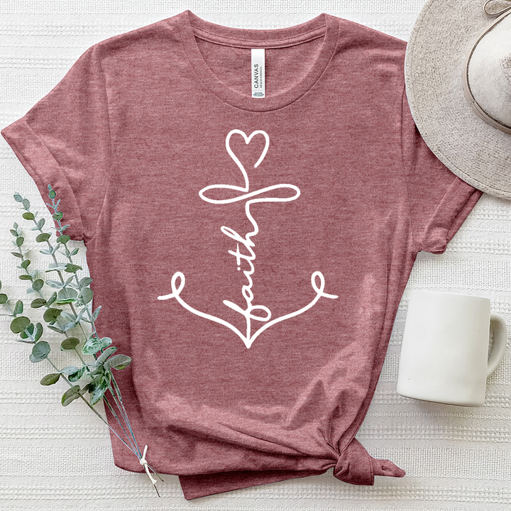 Faith Hope Love Anchor Heathered Tee