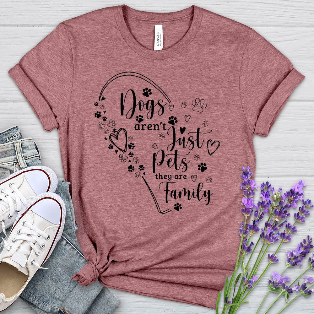 Dogs are Family Black Heathered Tee