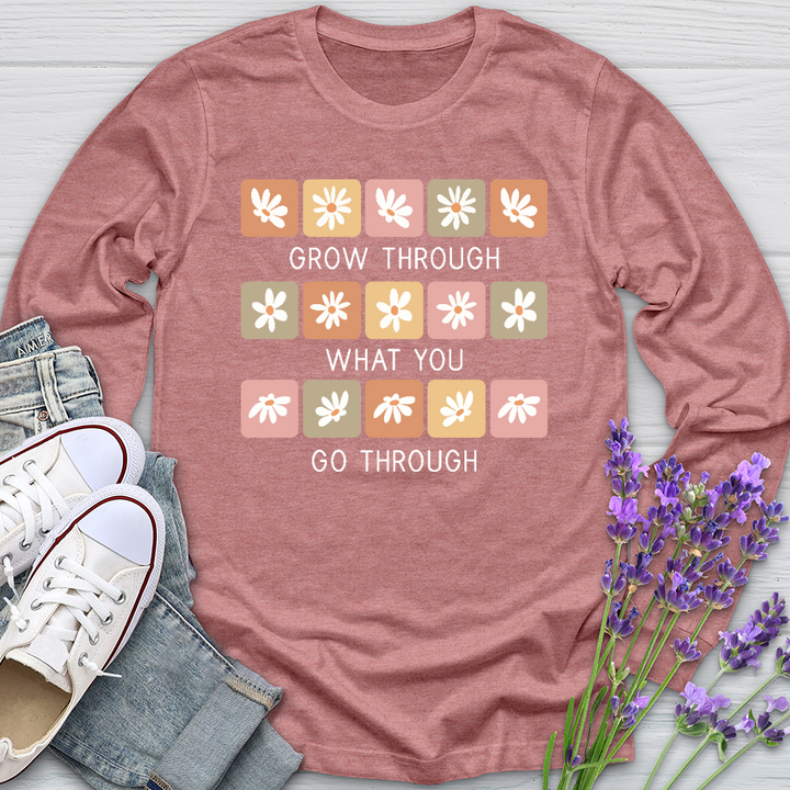 Grow Through Retro Daisies Long Sleeve Tee