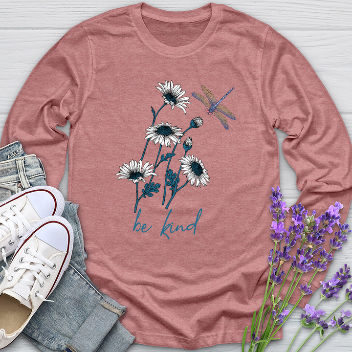 Be Kind daisy Flower Long Sleeve Tee