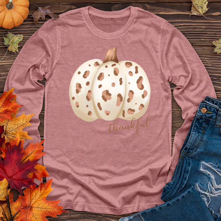 Thankful Skin Colored Pumpkin Long Sleeve Tee