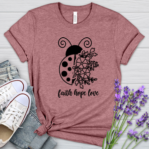 Faith Hope Love Ladybug Heathered Tee