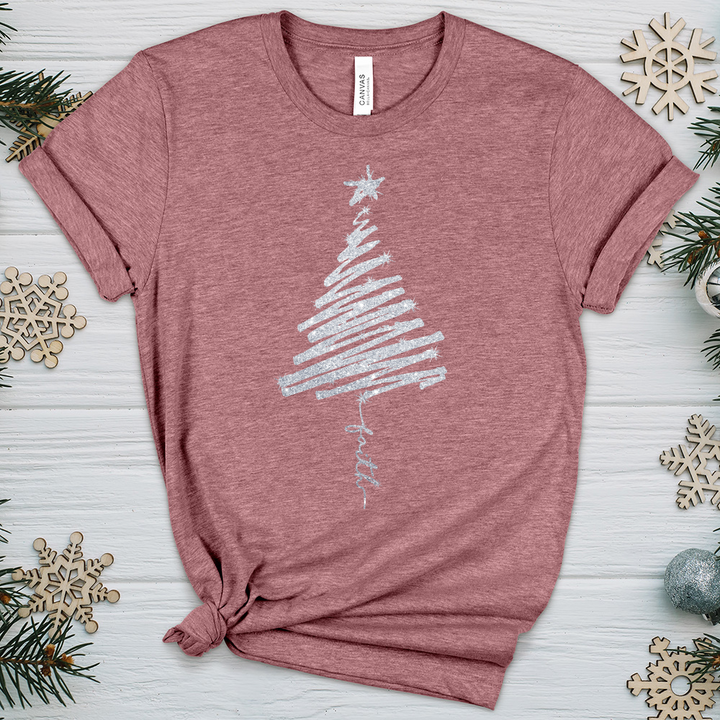 Scribbly Faith Tree Heathered Tee