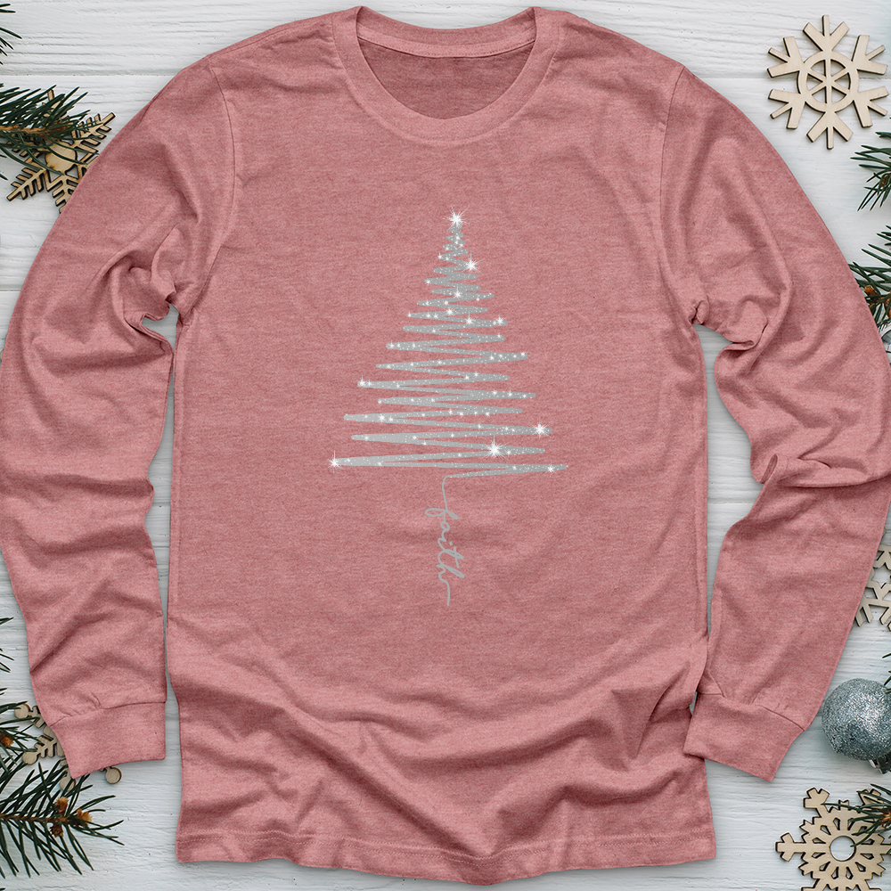 Gleaming Silver Faith Tree Long Sleeve Tee