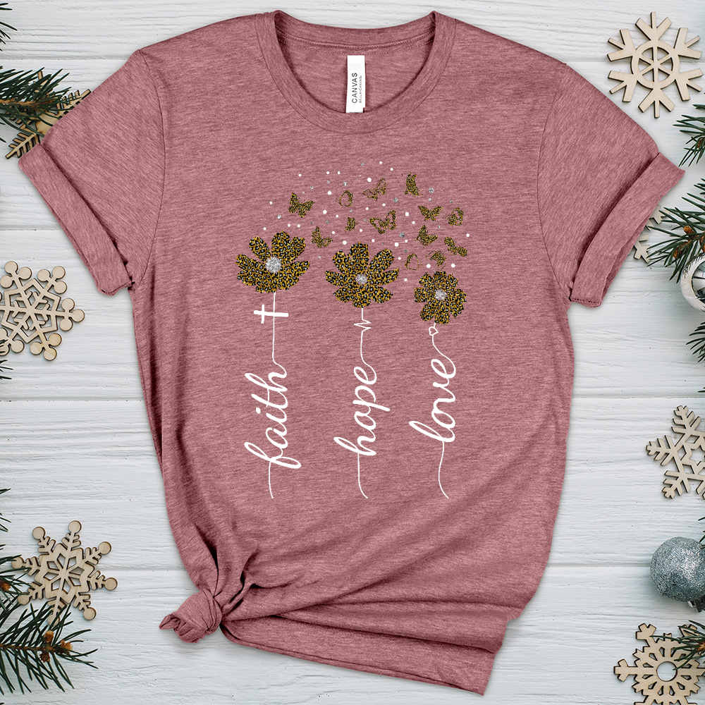 Faith Hope Love Floral V9 Heathered Tee