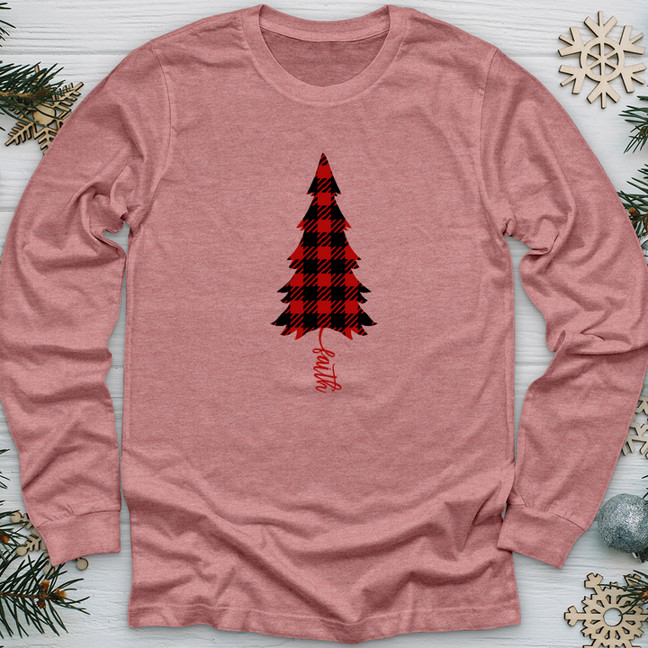 Faith Christmas Pattern Long Sleeve Tee