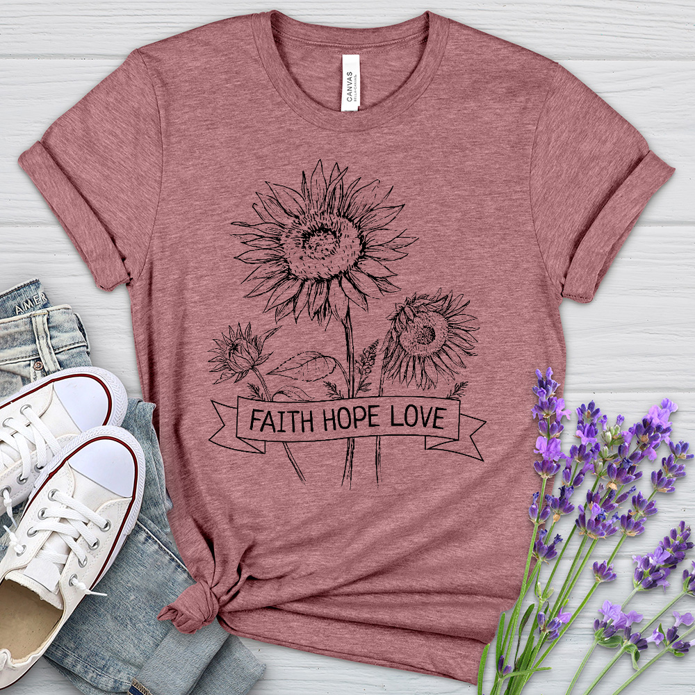 Faith Sunflower GardenHeathered Tee