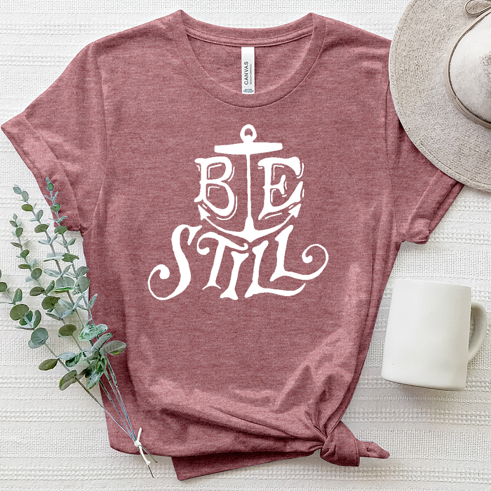 Be Still Anchor Heathered Tee