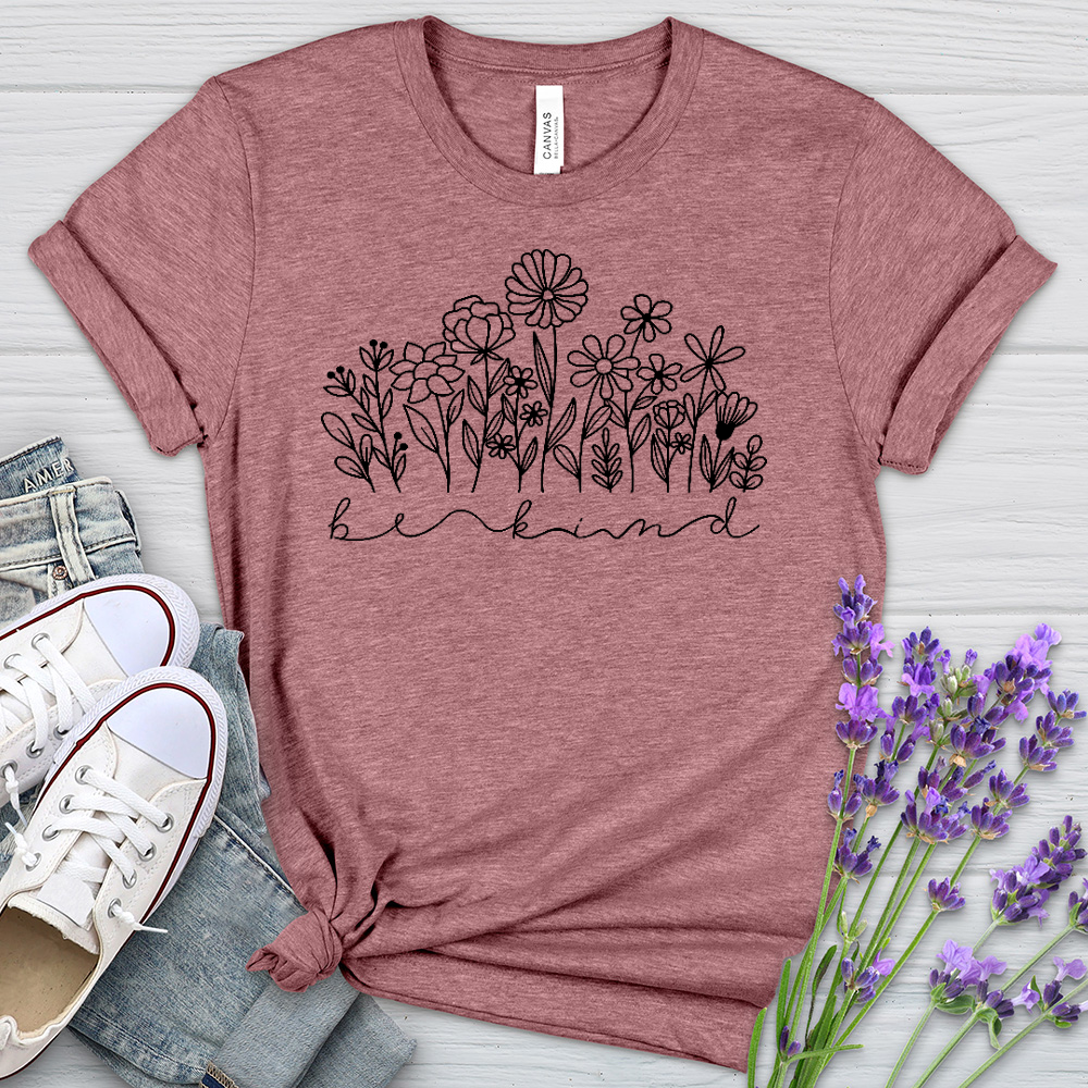 Be Kind Garden Black Heathered Tee