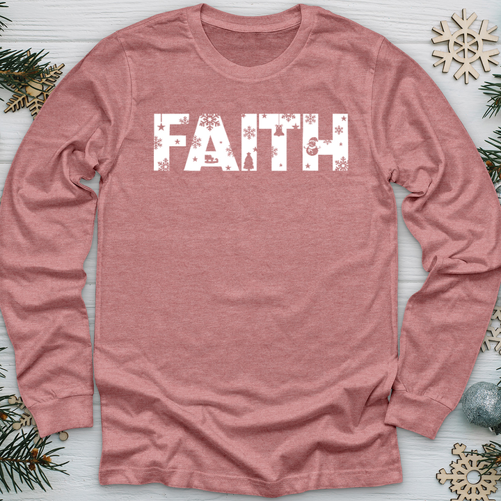 Faith Winter Font Long Sleeve Tee