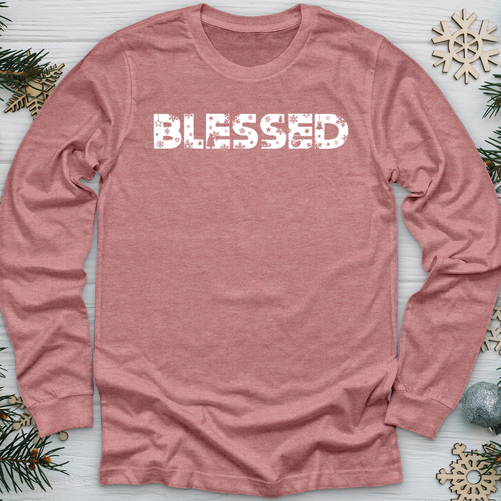 Blessed Winter Font Long Sleeve Tee