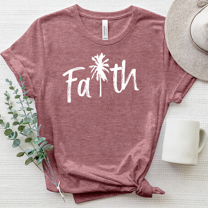 Faith Palm Tree Heathered Tee