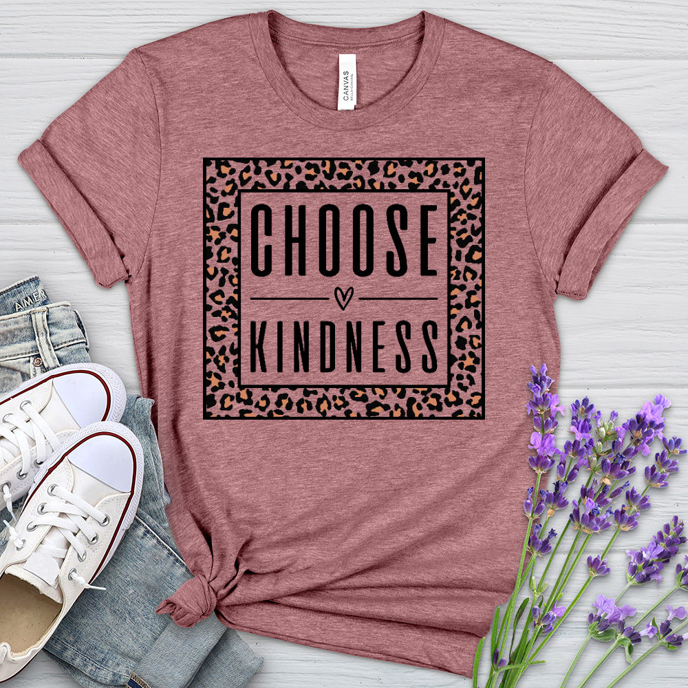 Choose Kindness Leopard Heathered Tee