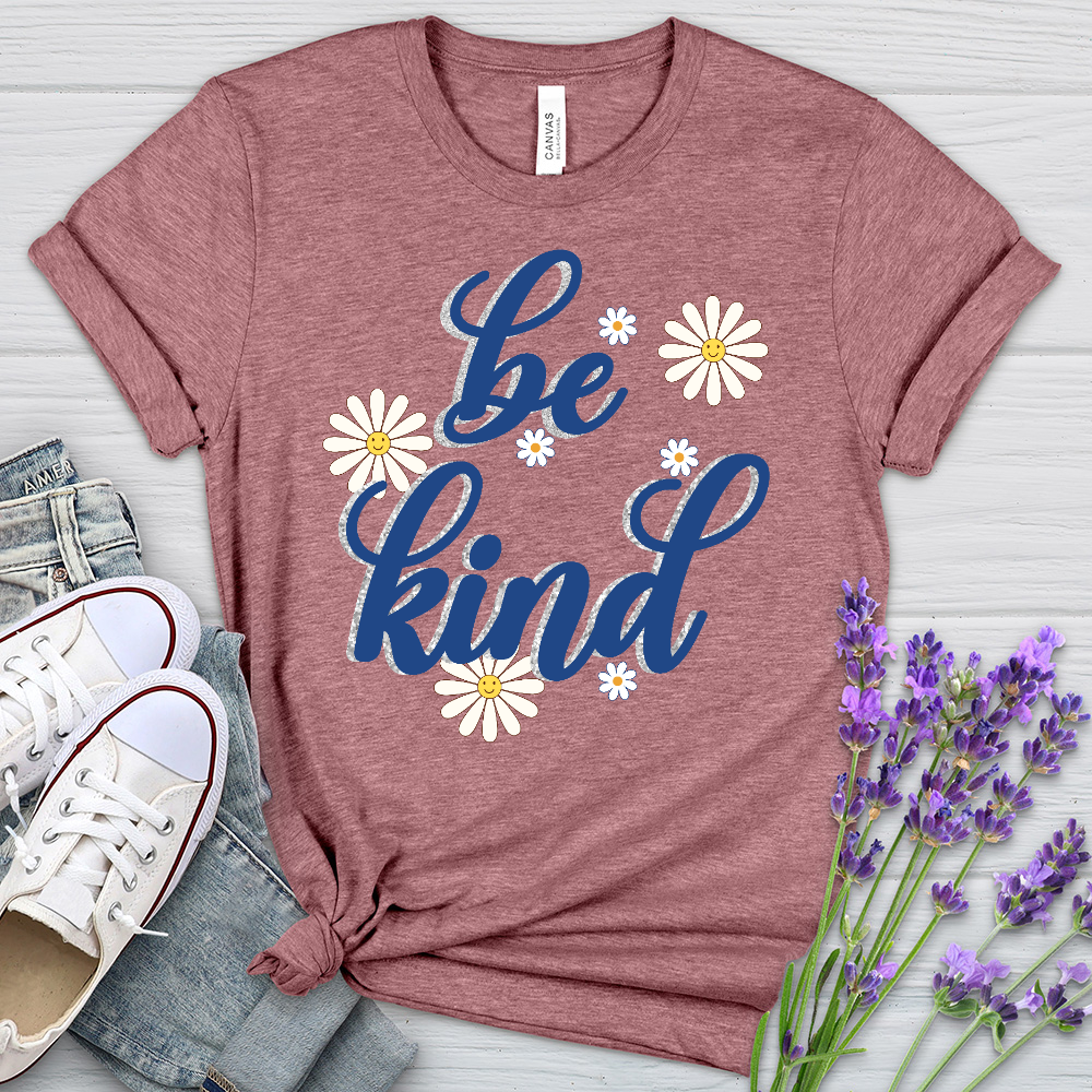 Be Kind Happy Daisies Heathered Tee