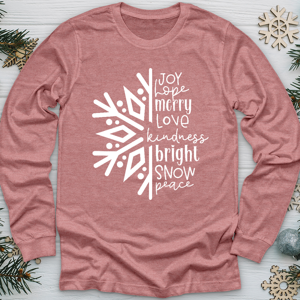 Joy Hope Snowflake Long Sleeve Tee