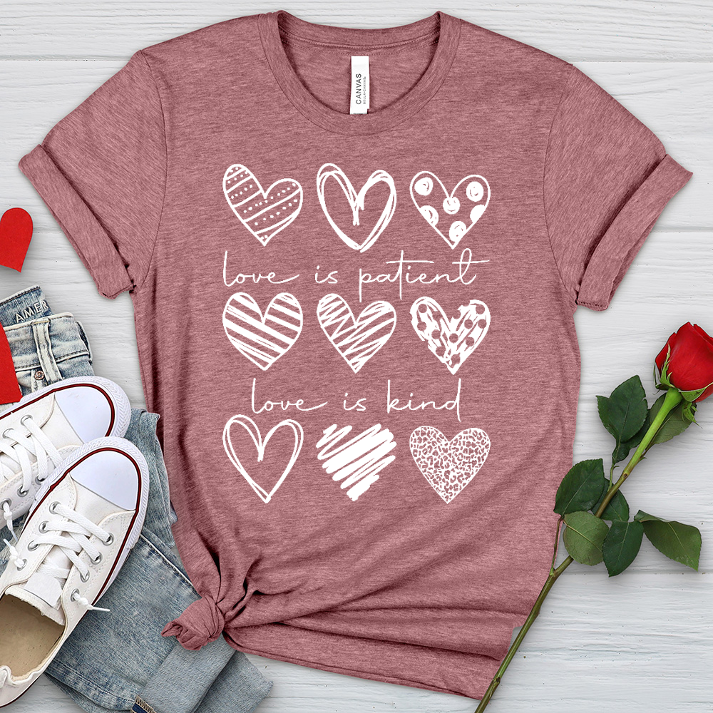 Heart Pattern Heathered Tee