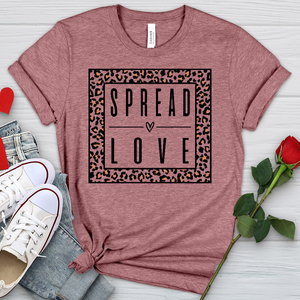 Spread Love Leopard Outline Heathered Tee