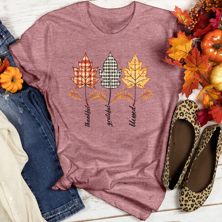 Retro Fall Foliage Trio Heathered Tee