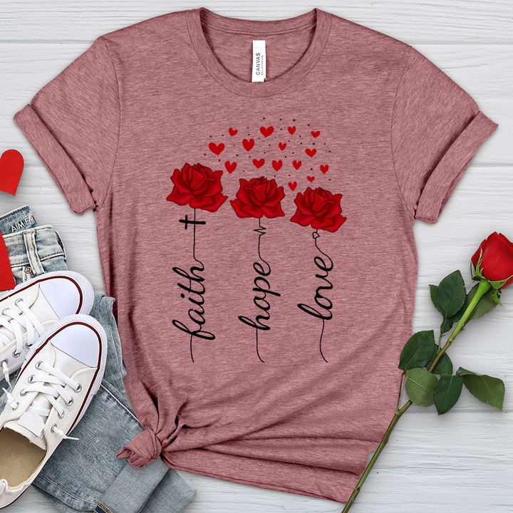 Loved Floating Hearts Heathered Tee