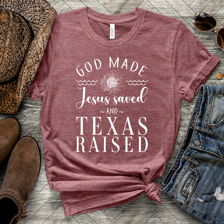 Jesus Saved Heathered Tee