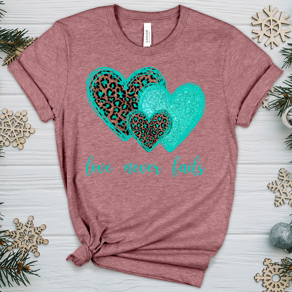 Love Never Fails V2 Heathered Tee