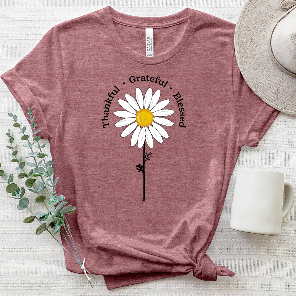 Thankful Daisy Heathered Tee